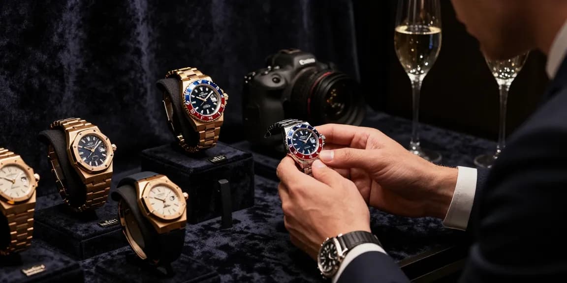 Elegant display of super clone watches showcasing luxury and craftsmanship.