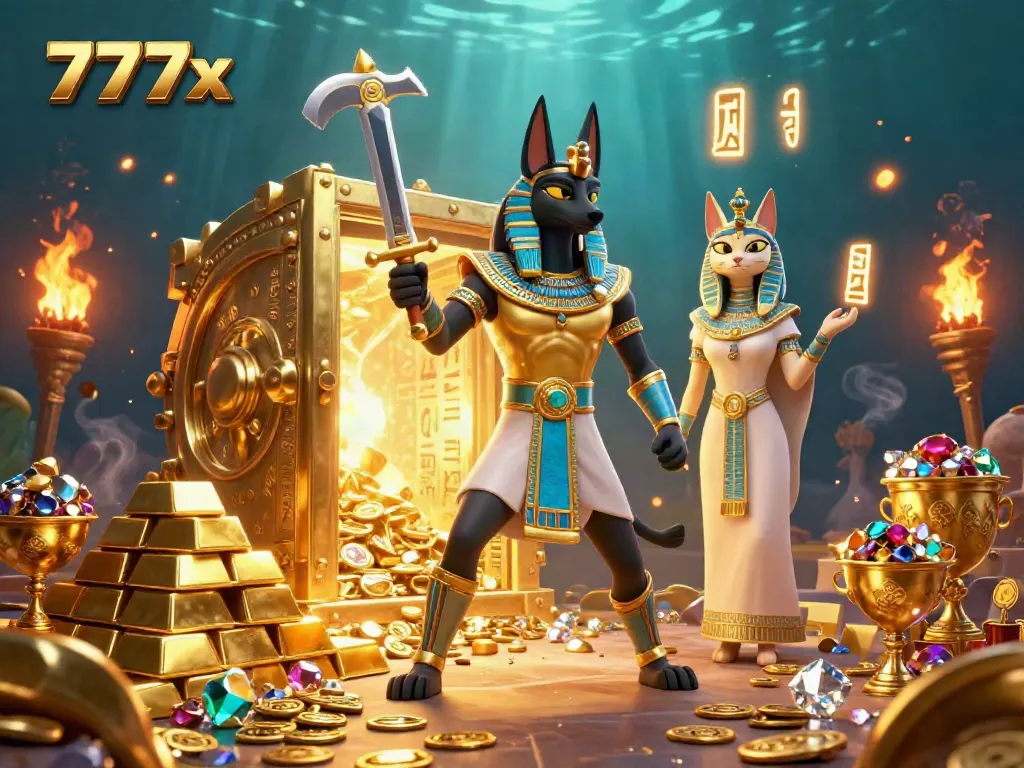 Experience thrilling wins at 777x with this vibrant scene depicting ancient warriors amidst treasures, symbolizing your potential gaming prowess.