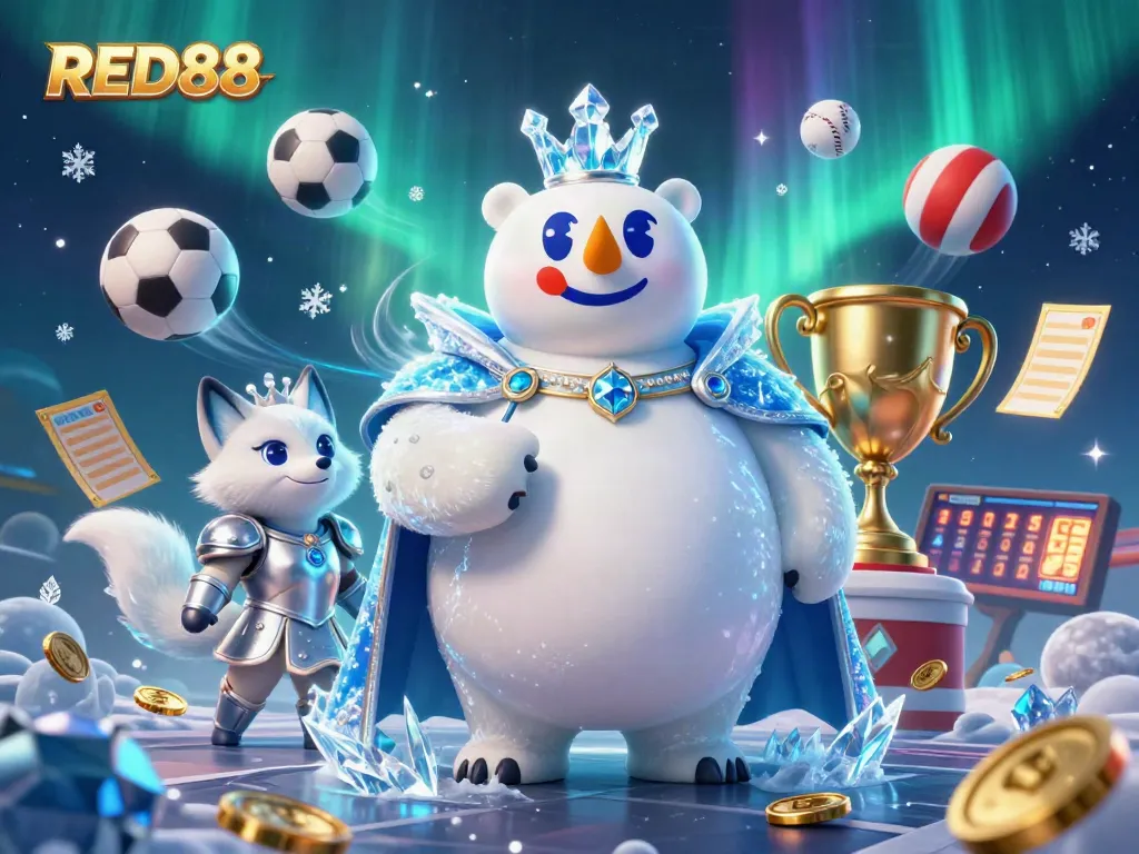 Win big at RED88 with a vibrant casino scene showcasing dynamic sports betting elements.