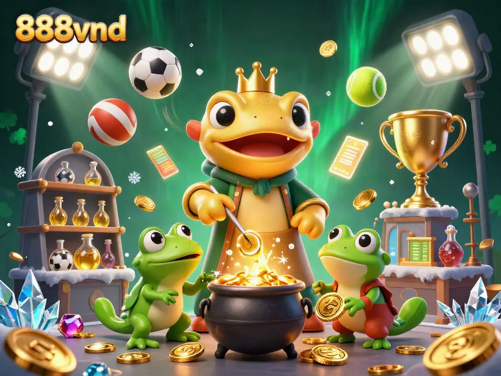 Experience thrilling games at 888vnd featuring magical alchemy, sports excitement, and dynamic gold elements.