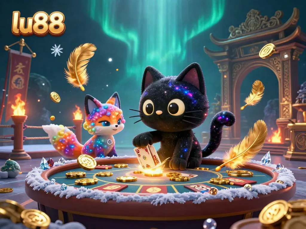 Spin and win at LU88 with the cosmic cat and colorful fox amid thrilling casino games.
