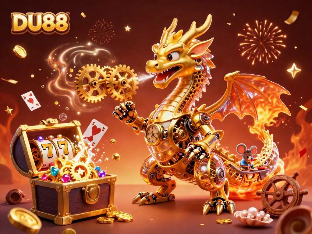 Engage in DU88's captivating slot games with golden dragon and treasures galore.