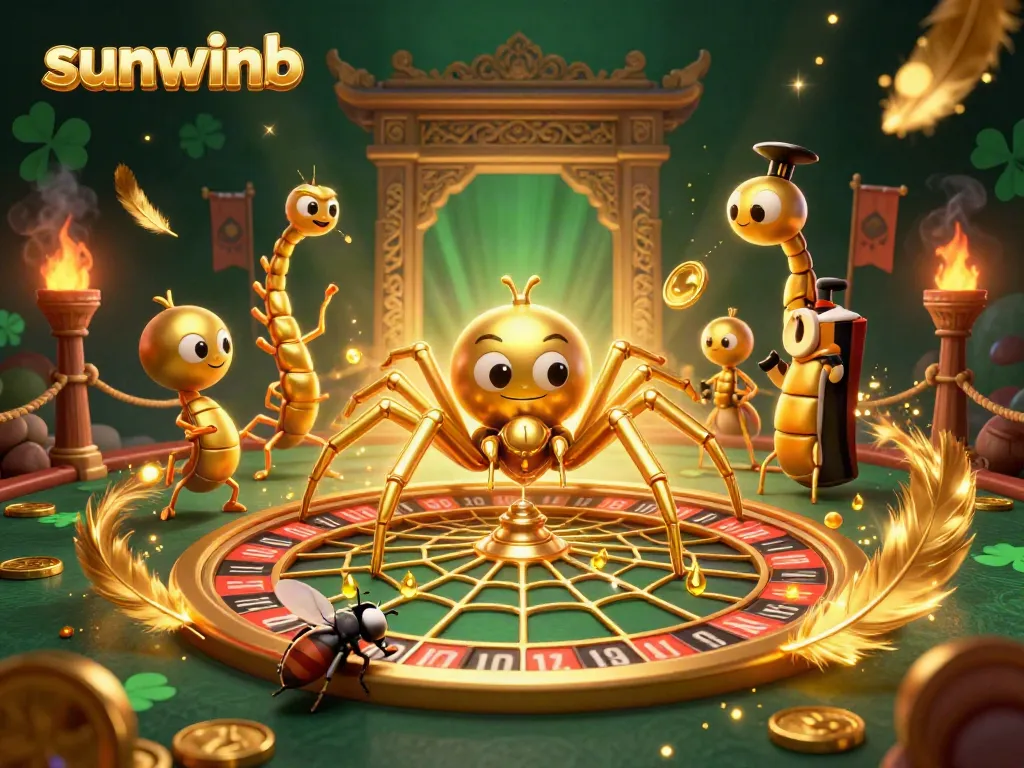 Experience thrilling gaming at sunwinb with excited characters in a dramatic online casino setting.