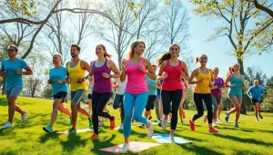 Group exercising outdoors for effective weight loss strategies with healthy lifestyle choices.