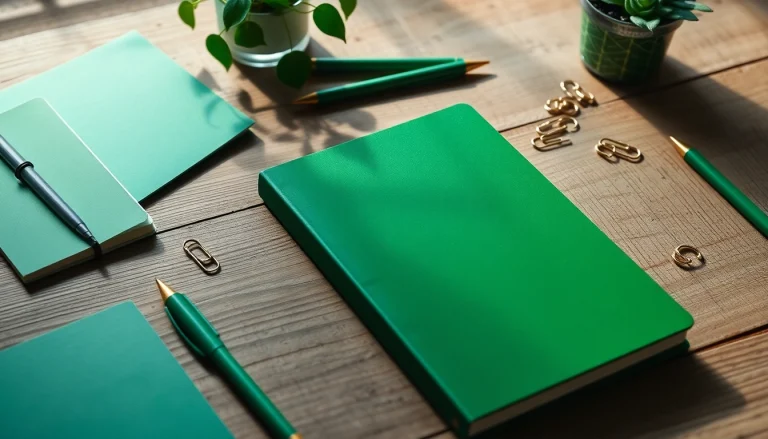 Explore our sustainable green stationery collection featuring eco-friendly designs.