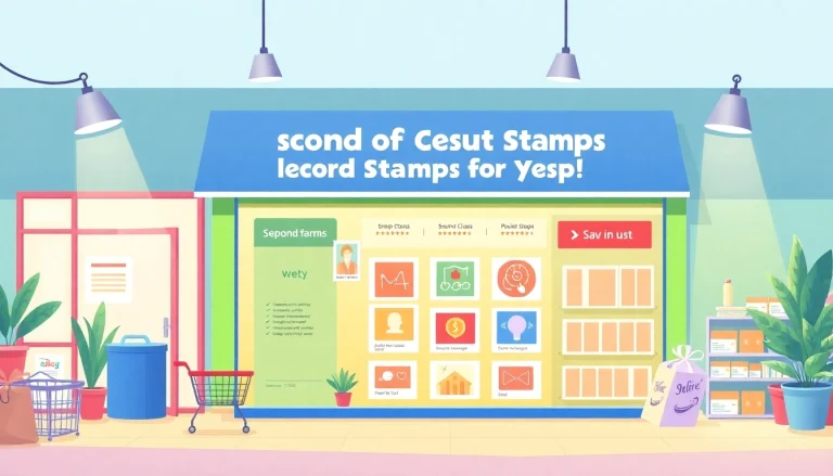 Shop enticing discounted second class stamps with vibrant designs and savings icons.