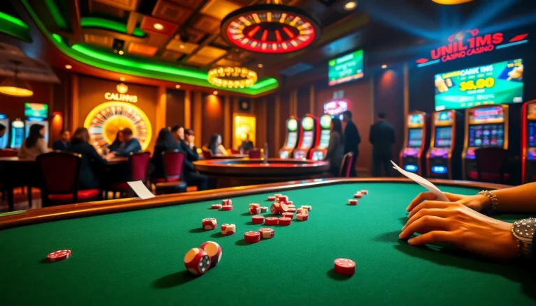 Engage with thrilling games at Unlimit Casino featuring poker and roulette.