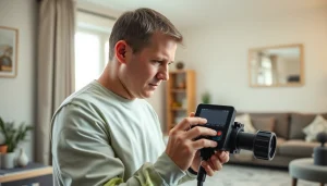 Expert technician performing Leak Detection Cornwall using advanced equipment in a cozy home.