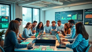 Employees participating in gamification for companies to enhance teamwork and engagement.