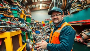 Schrotthändler Wuppertal collecting scrap metal in an eco-friendly environment.