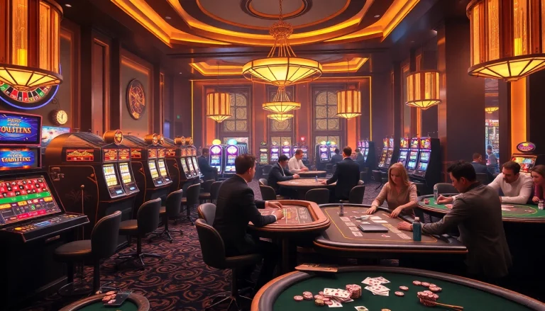 Engage in thrilling gameplay at f168.com with poker chips, roulette wheels, and vibrant slot machines.