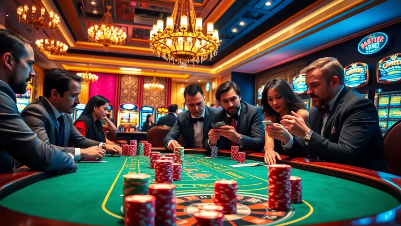 Players engage in a thrilling poker game at a luxurious casino table, aiming for a win55.