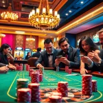 Players engage in a thrilling poker game at a luxurious casino table, aiming for a win55.