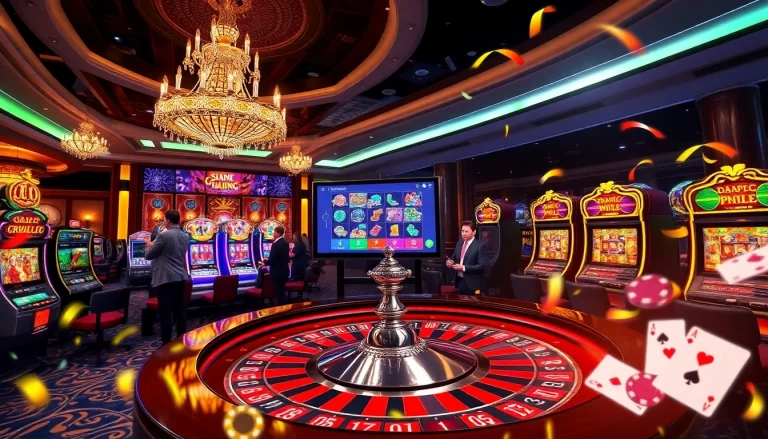 Experience thrilling gaming excitement at https://777vip.bio/ with vibrant colors and engaged players at a luxurious casino table.