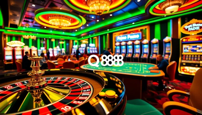 Experience thrilling gaming at QQ888 with casino tables and exciting slot machines.