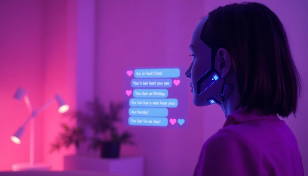 Engaging ai sexchat interaction with a warm, inviting digital interface.