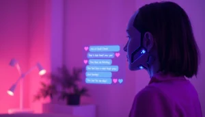 Engaging ai sexchat interaction with a warm, inviting digital interface.