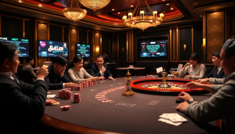 Players engaging in strategic decisions while receiving nhận định kèo nhà cái in an upscale casino.