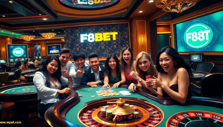 Players enjoying thrilling games at F8BET casino, showcasing excitement and action.