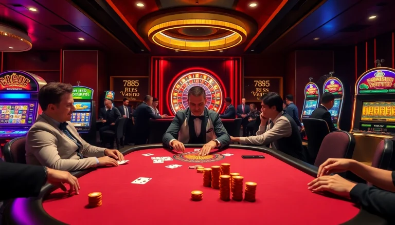 Players enjoying an exciting game at 789club casino with vibrant poker action.