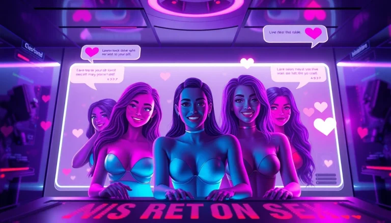 Engaging AI sex chat experience featuring vibrant avatars and interactive elements.