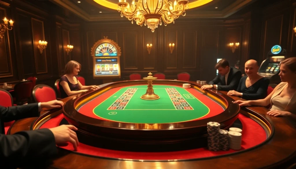 Excitement builds at the roulette table in this luxurious casino visual, showcasing gambling elements for https://rr88ez.com/.