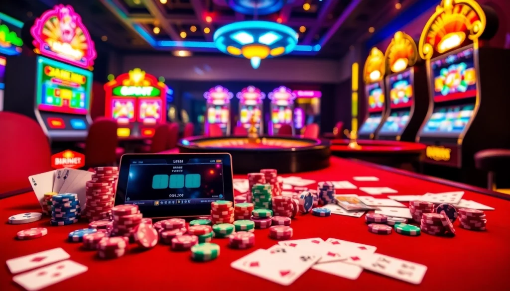 Experience thrilling gameplay at gamebaidoithuong.trading with vibrant casino scenes.