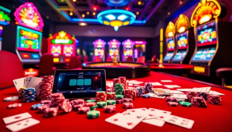 Experience thrilling gameplay at gamebaidoithuong.trading with vibrant casino scenes.