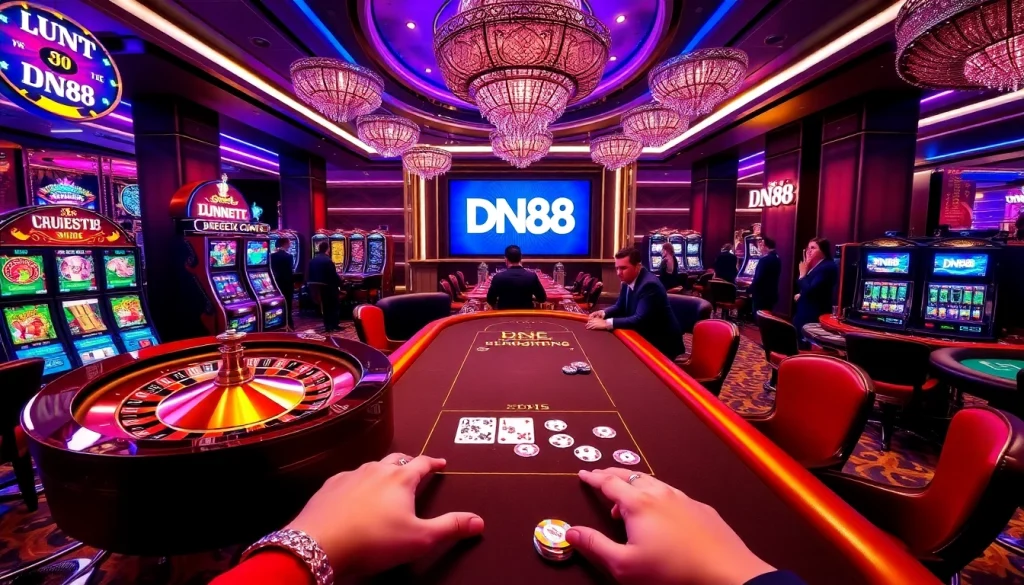 Engage in thrilling gameplay at DN88 with immersive roulette and poker tables.