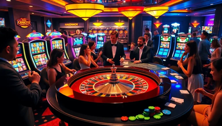 Exciting moment at the casino with gamblers playing roulette and celebrating wins at https://789cluber.com/.