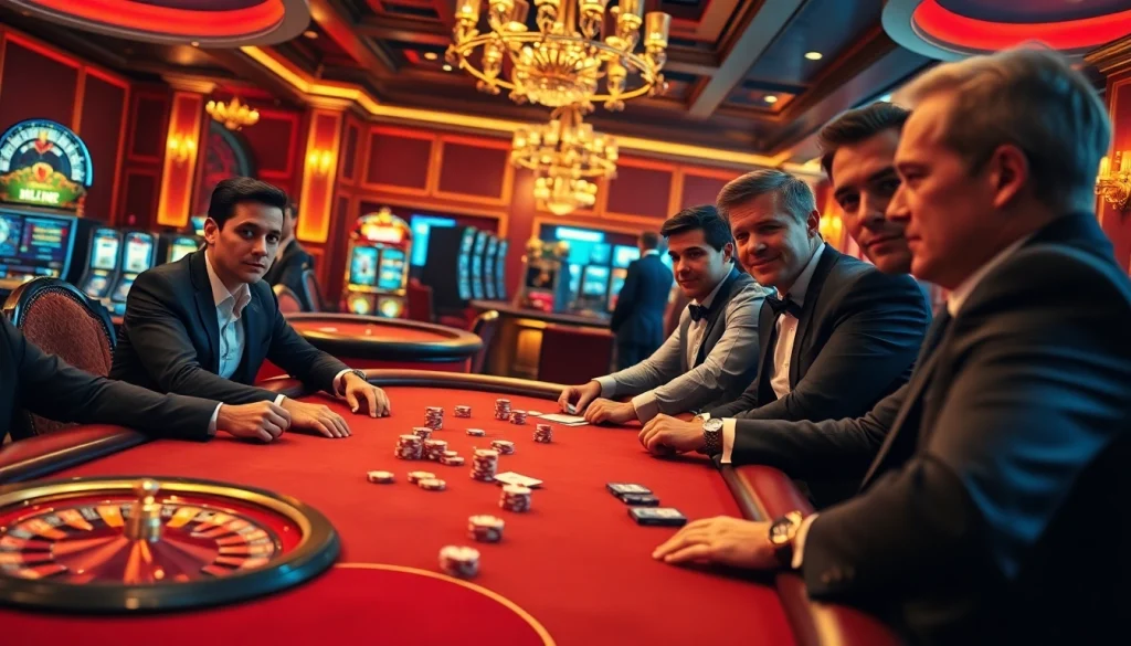 Experience thrilling poker action at MB66.COM, showcasing intense gameplay and vibrant casino elements.