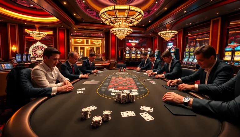 Experience the thrill of gaming at https://hello88k.blog with luxury casino tables and excited players.