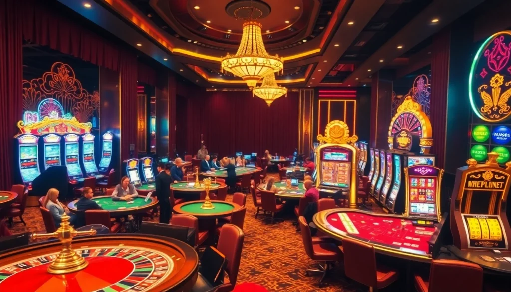 Players enjoying dynamic gaming experiences at thabet77org's luxurious casino.