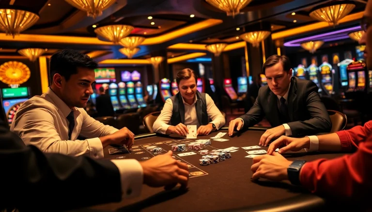 Kwin celebrates high-stakes poker excitement at a luxury casino table with chips and cards.