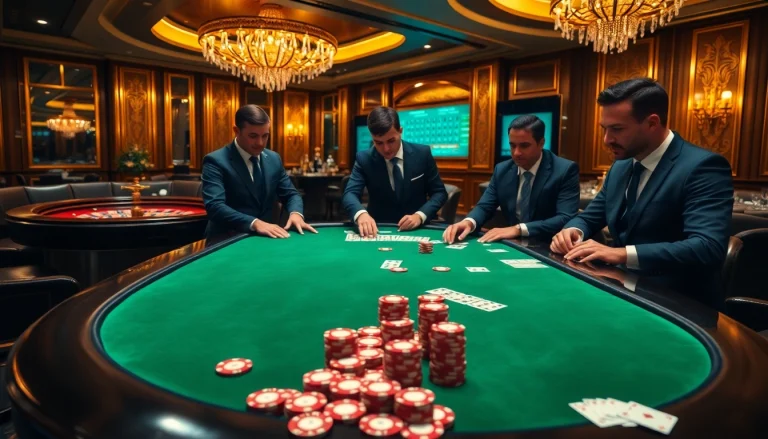Experience strategic gameplay at https://mk8th.net/ with a luxurious poker setup, chips, and a roulette wheel.