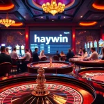 Exciting casino scene showcasing 'haywin' as a top player amidst vibrant games and luxury decor.