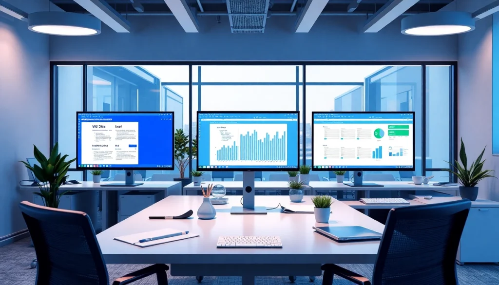 展示正在使用WPS下载的工作空间，配有现代办公元素和数字化生产力工具。