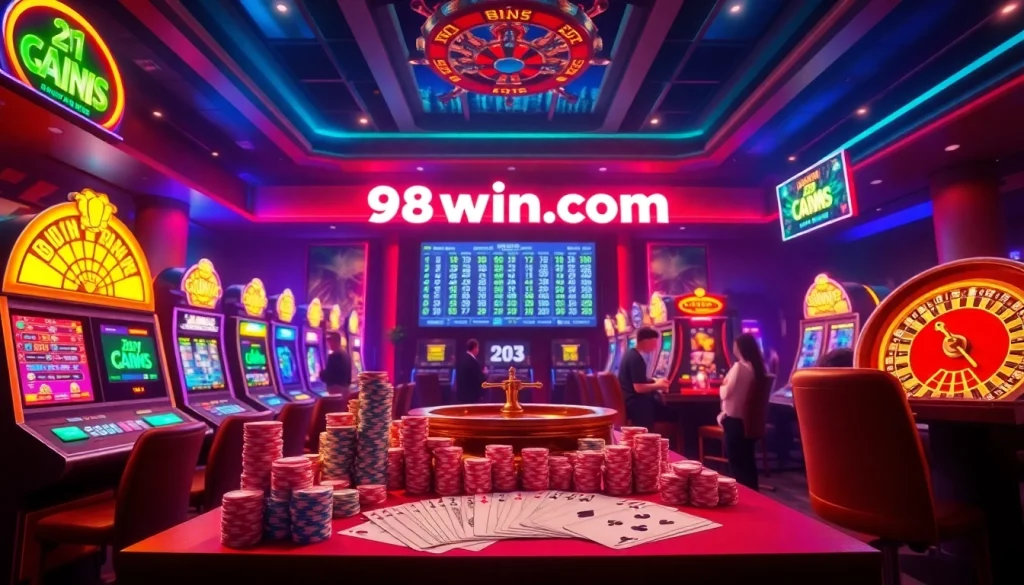 Experience the excitement of 98win com with a vibrant online casino featuring slot machines and dynamic betting.