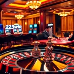 Experience the thrill of gambling at 23win with vibrant casino tables and excited players.