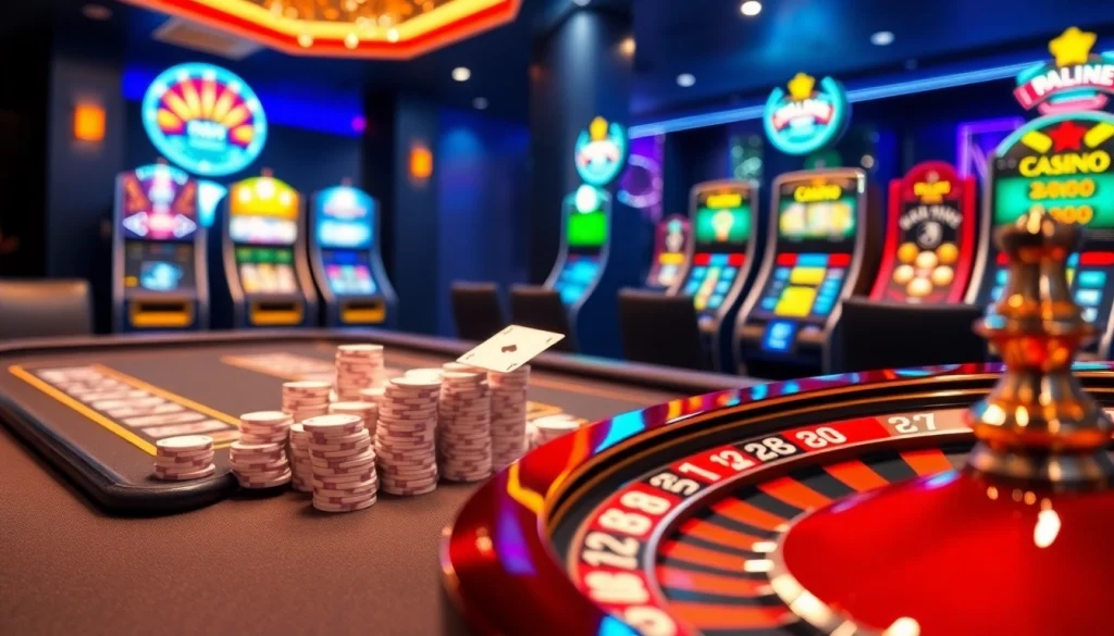 Experience the excitement of nhà cái dh88 with vibrant casino tables and glimmering poker chips.