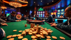 Experience the thrill of gambling with RR88 at a luxurious casino featuring vibrant slot machines and exciting poker games.