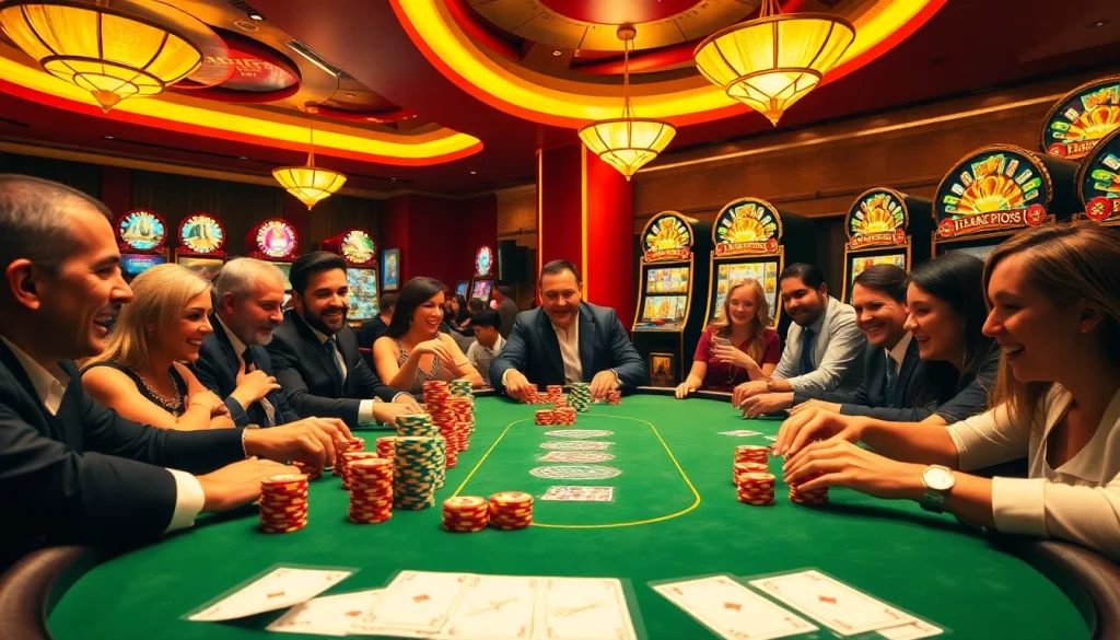 Experience excitement at https://sunwinn.in.net/ with a vibrant poker table filled with chips and cards.