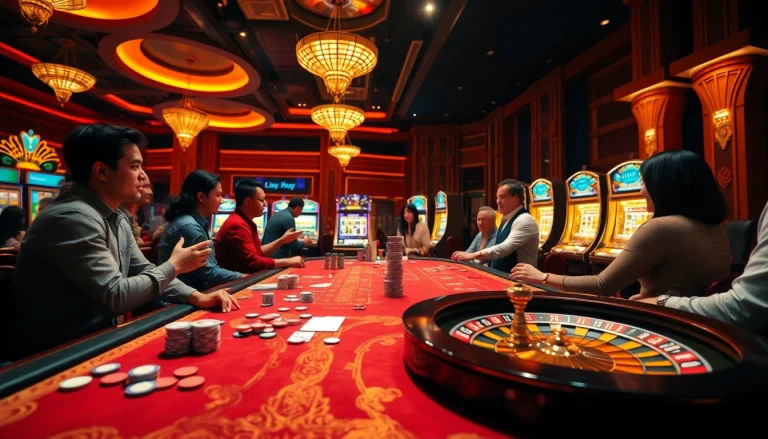 Experience the thrill of Đường link Bet88 at a luxurious casino table with players and games.