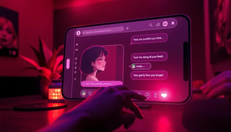 Engaging NSFW AI chat scene showcasing interactive digital character conversation.