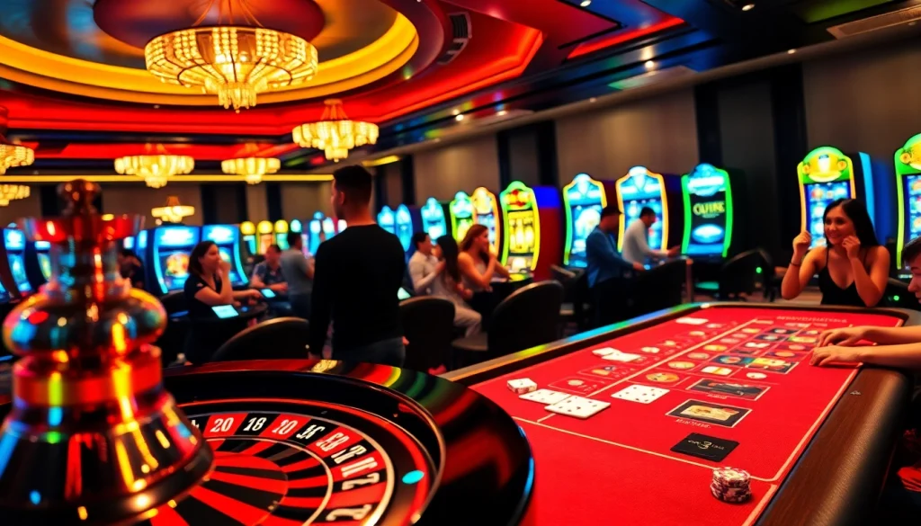 Experience the thrill of placing bets at 33win 68.com with vibrant casino scenes of roulette, poker, and slots.