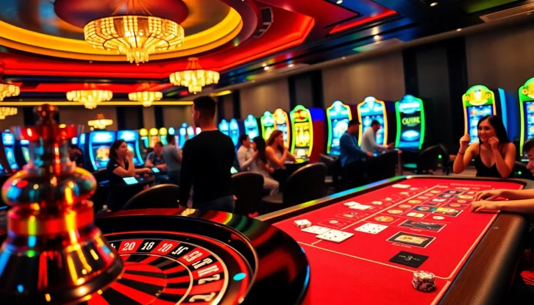 Experience the thrill of placing bets at 33win 68.com with vibrant casino scenes of roulette, poker, and slots.
