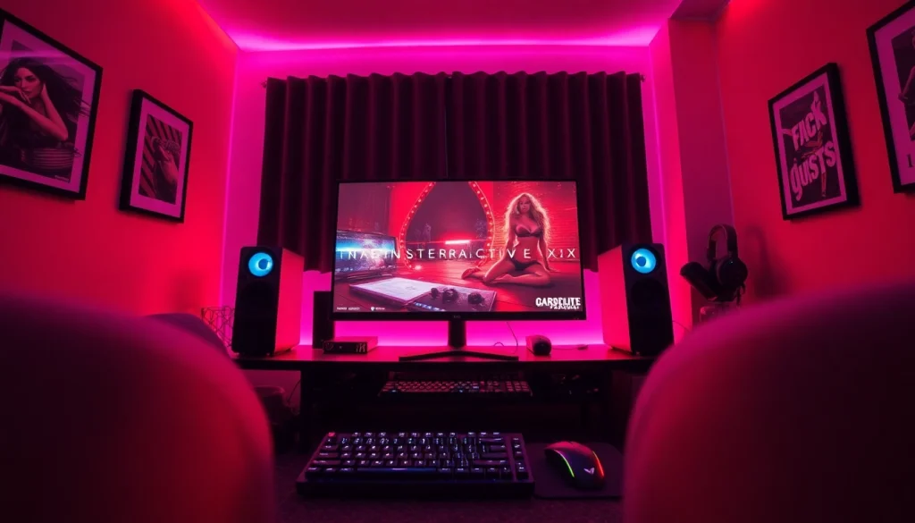 Engaging setup for an XXX game, featuring vibrant graphics and sleek design elements.