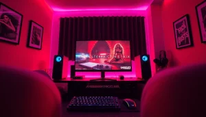 Engaging setup for an XXX game, featuring vibrant graphics and sleek design elements.