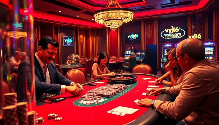 Experience the excitement of vvjl6 com at an elegant casino with poker and slot games.