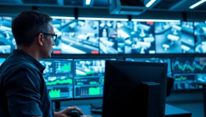 Analyzing data on What is CCTV analytics in a high-tech surveillance control room.